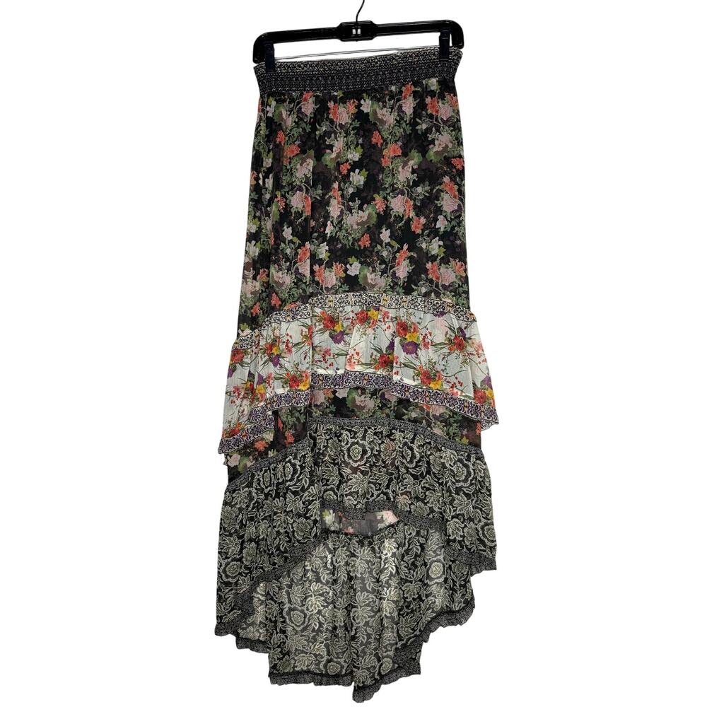 Alice + Olivia Caralie Skirt Women's Size 4 Dream Castle Boho Hi-Lo Floral